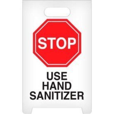 TOP TAPE AND LABEL STOP Use Hand Sanitizer A-Frame Floor Sign ASF1012